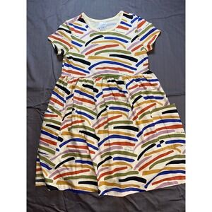 Hanna Andersson Girls Rainbow Dress Size 10 140cm Organic Cotton Pocket Twirl